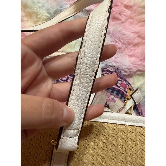 Steve Madden Straw Tote Natural White Crossbody Bag EUC - Picture 13 of 15